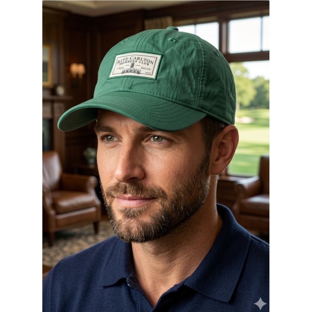 Ritz-Carlton Members Club Ahead Performance Golf Hat Green Adjustable Mid Fit